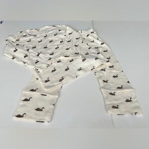 Kate Quinn Organic Cotton Long sleeve shirt & Panda Pants Swan Print Size 3T